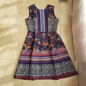 Multicolored Patterned Dress